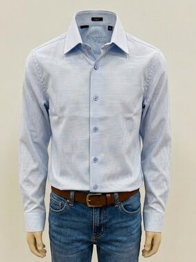 Boys' Light Blue Button-Down Dress Shirt by Ragazzo Uomo size 14 R